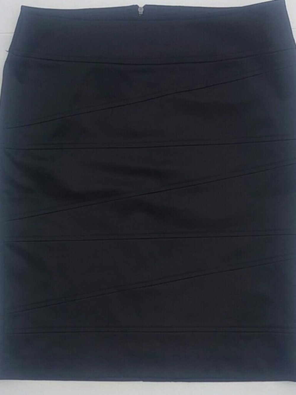 Alfani SZ 6P Black Cotton Polyester Spandex Smooth Shiny Satin Pencil Skirt